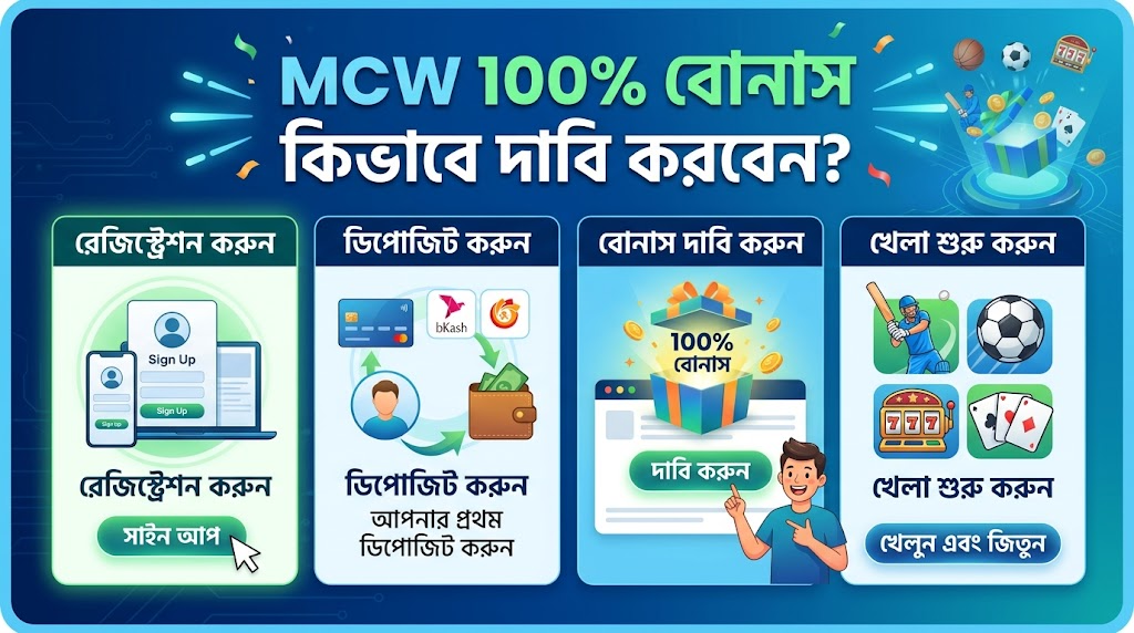 MCW 100% বোনাস কিভাবে দাবি করবেন?